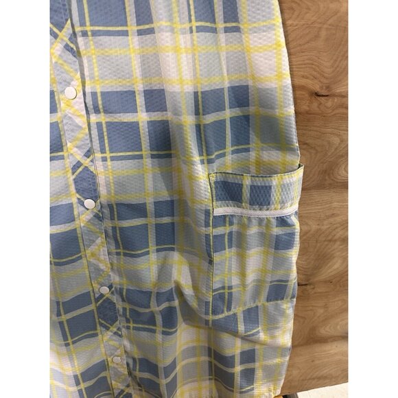 Vtg Anthony Richards ladies Med house coat Embroidered Blue Bird Pockets Snaps - Picture 4 of 7